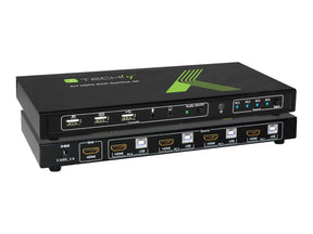 Techly 4x1 USB HDMI KVM Switch 4Kx2K - KVM-/Audio-/USB-Switch