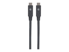 Manhattan USB-C to USB-C Cable, 2m, Male to Male, Black, 5 Gbps (USB 3.2 Gen1 aka USB 3.0)