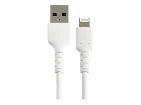 StarTech.com 15cm USB-A auf Lightning-Kabel - Hochbelastbare, robuste Aramidfaser - Lade-/Synchronisationskabel - Apple MFi-zertifiziert iPad/iPhone 12 - Weiß (RUSBLTMM15CMW)