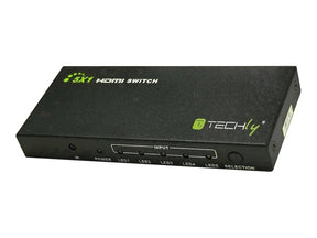 Techly 5 IN 1 OUT HDMI Switch with Remote Control, 4Kx2K, 3D