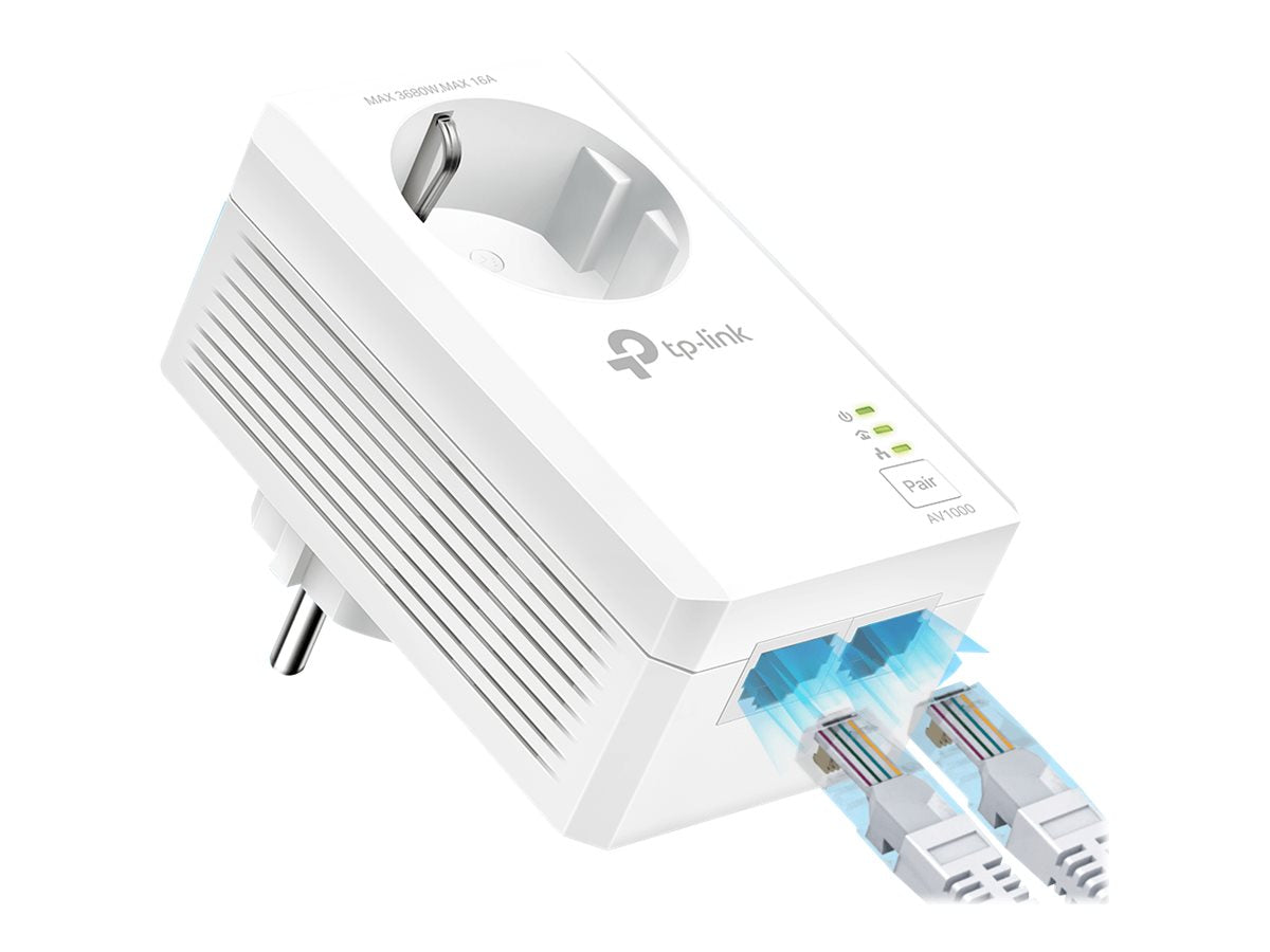 TP-LINK TL-PA7027P V1 Starter Kit - Powerline Adapterkit - 2-Port-Switch - GigE, HomePlug AV (HPAV)