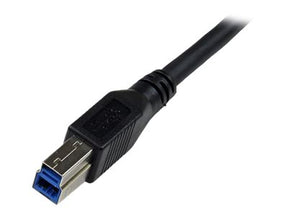 StarTech.com 1m USB 3.0 SuperSpeed Kabel A auf B rechts gewinkelt - Schwarz - USB3.0 Anschlusskabel - Stecker/Stecker - USB-Kabel - USB Type B (M)