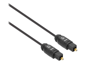 Manhattan Toslink Digital Optical AudioCable, 3m, Male/Male, Toslink S/PDIF, Gold plated contacts, Lifetime Warranty, Polybag - Digitales Audio-Kabel (optisch)