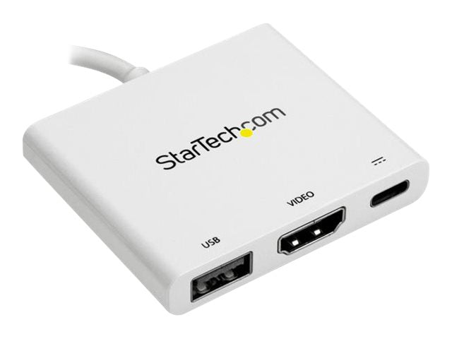 StarTech.com USB-C to HDMI Adapter - White - 4K 30Hz - Thunderbolt 3 Compatible - with Power Delivery (USB PD)