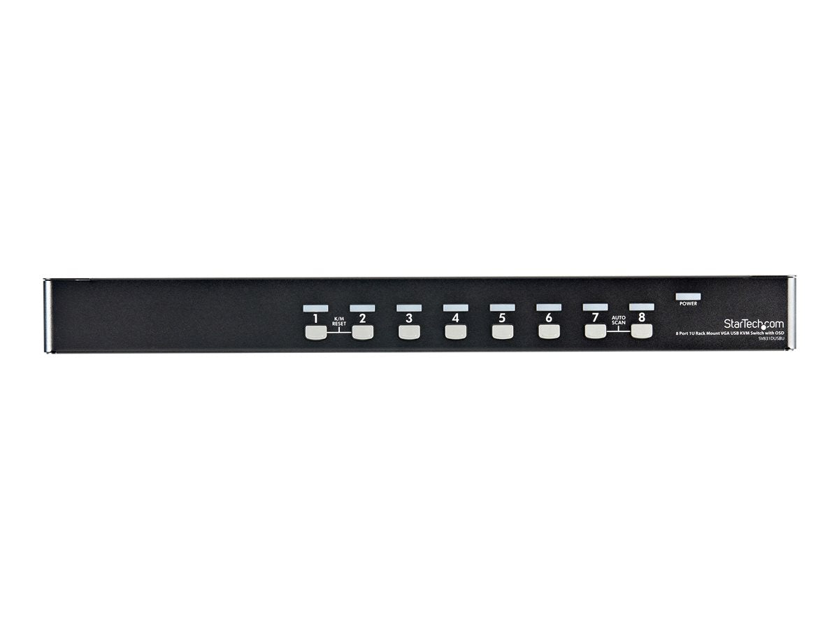 StarTech.com 8 Port 1U Rackmount USB KVM Switch Kit with OSD and Cables - Rack mount KVM - VGA KVM Switch - 8 Port KVM Switch (SV831DUSBUK)