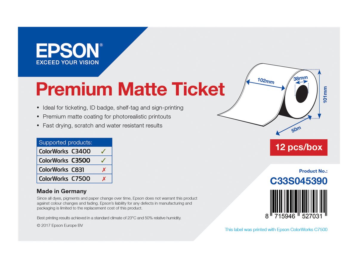 Epson Premium - Matt - Rolle (10,2 cm x 50 m) 1 Rolle(n) Tickets