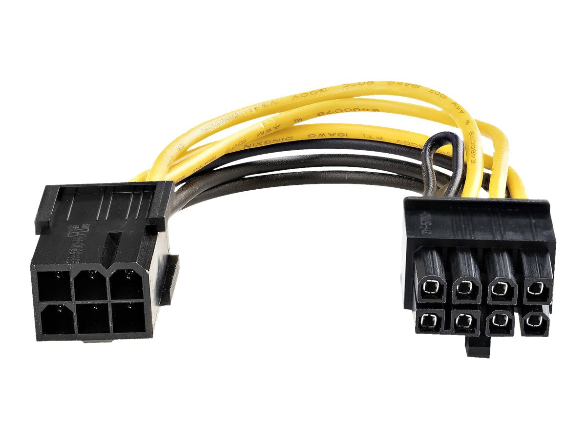 StarTech.com PCI Express 6 Pin auf 8 Pin Adapterkabel - Schwarz - Stromkabel - 6-poliges PCIe Power (W)