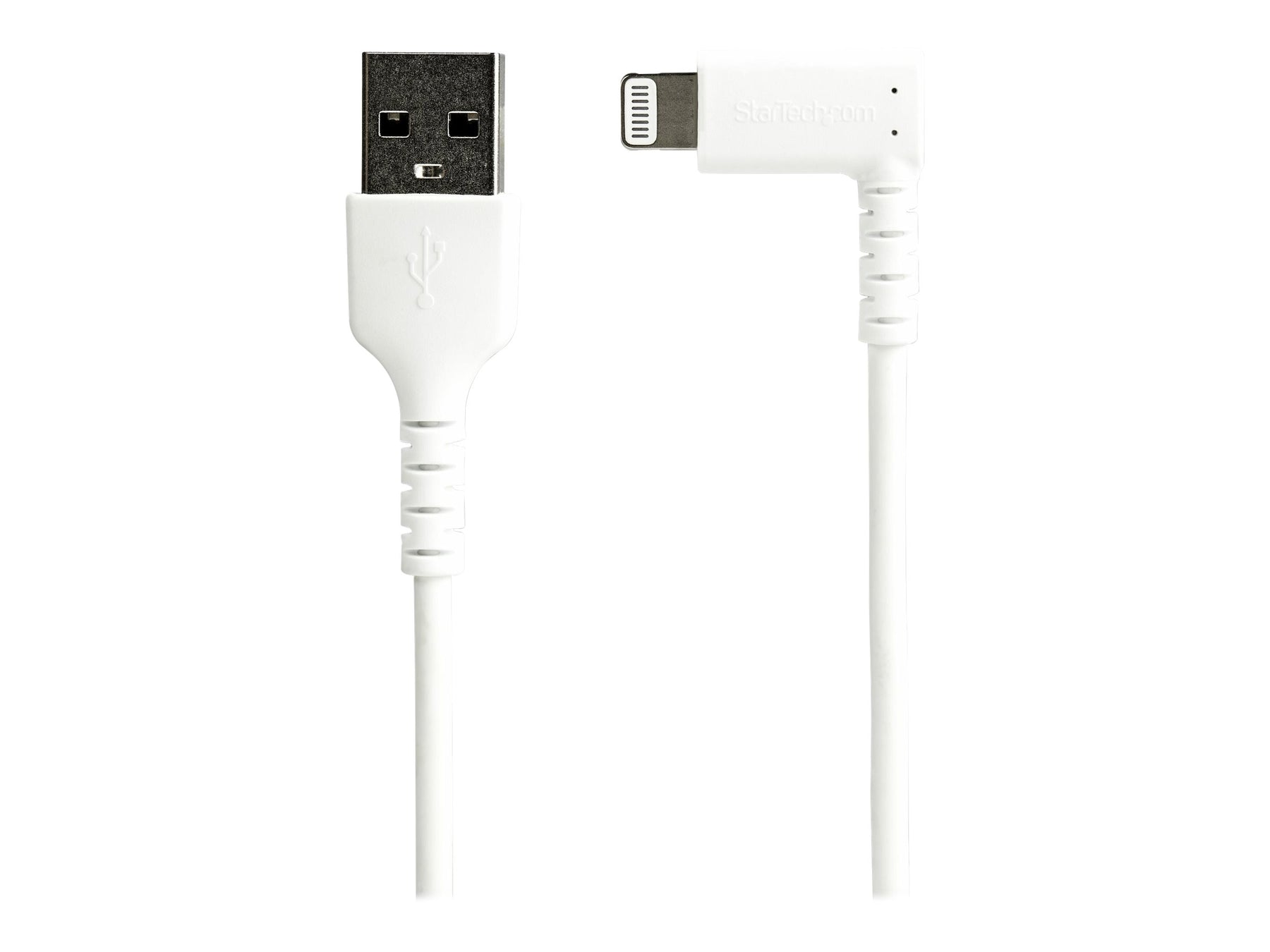 StarTech.com 2m USB-A auf Lightning-Kabel - 90° rechtwinkliges USB Typ-A auf Ladekabel - Synchronisationskabel - Apple MFi-zertifiziert iPad/iPhone 12 - Weiß (RUSBLTMM2MWR)