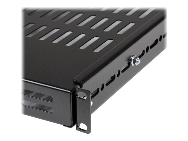 StarTech.com 19 Schwerlast Fachboden tiefenverstellbar für Serverschrank mit Lüftungsschlitzen - bis 80 Kg und verstellbar 480 - 960mm - Rack - Regal - Schwarz - 1U - 48.3 cm (19")