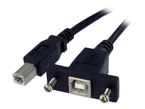 StarTech.com 90cm USB B auf B Blendenmontage Kabel - Bu/St - USB Verlängerungskabel - Einbaubuchsen Kabel Verlängerung - USB-Kabel - USB Typ B (M)