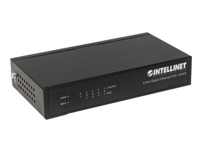 Intellinet 5-Port Gigabit Ethernet PoE+ Switch, 4 x PSE Ports, IEEE 802.3at/af Power over Ethernet (PoE+/PoE)