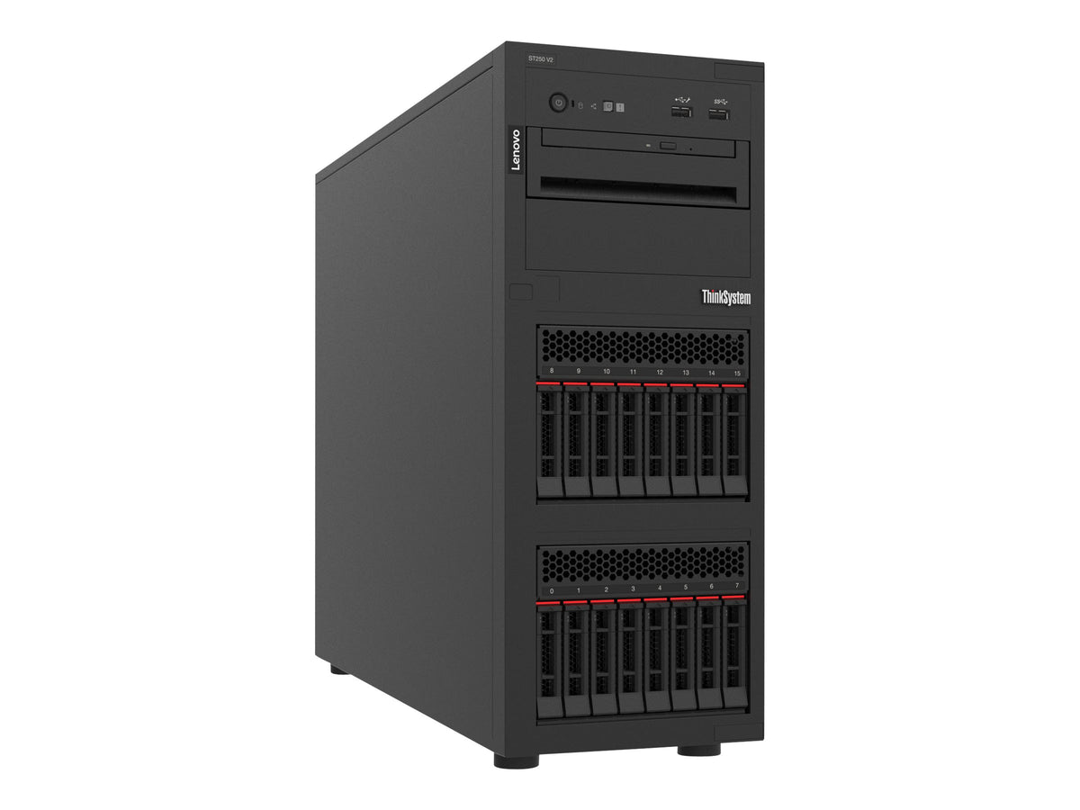 Lenovo ThinkSystem ST250 V2 7D8F - Server - Tower - 4U - 1-Weg - 1 x Xeon E-2378 / 2.6 GHz - RAM 32 GB - Hot-Swap 6.4 cm (2.5")