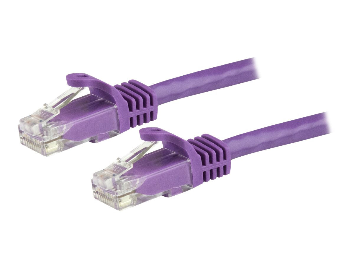 StarTech.com 7.5m CAT6 Ethernet Cable, 10 Gigabit Snagless RJ45 650MHz 100W PoE Patch Cord, CAT 6 10GbE UTP Network Cable w/Strain Relief, Purple, Fluke Tested/Wiring is UL Certified/TIA - Category 6 - 24AWG (N6PATC750CMPL)