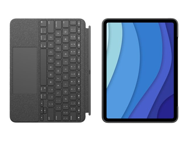 Logitech Combo Touch - Tastatur und Foliohülle - mit Trackpad - hintergrundbeleuchtet - Apple Smart connector - QWERTZ - Deutsch - Oxford Gray - für Apple 12.9-inch iPad Pro (5. Generation)