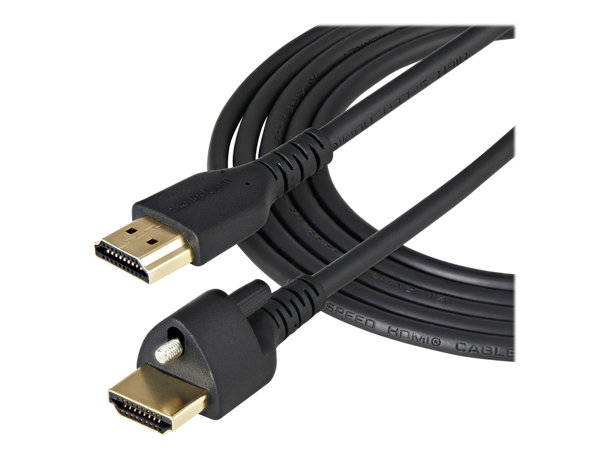 StarTech.com 2m High Speed HDMI Kabel - 4K 60Hz HDR - HDMI-2.0-Monitorkabel mit Verriegelungsschraube für sichere Verbindung - HDMI-Kabel mit Ethernet - St/St (HDMM2MLS)