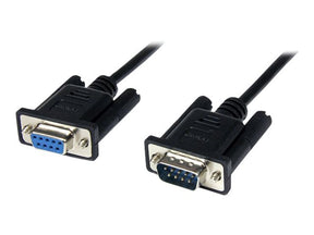 StarTech.com 2m Seriell DB9 RS-232 Nullmodemkabel - Schwarz - Stecker/Buchse - 9 Pin Null Modem Kabel - Nullmodemkabel - DB-9 (W)