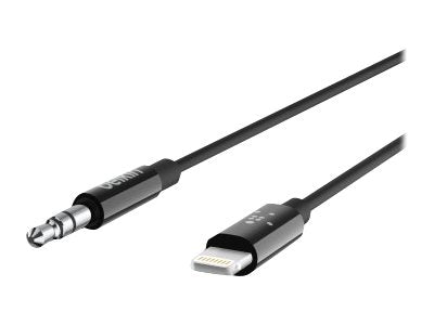 Belkin Kabel Lightning auf Kopfhöreranschluss - Lightning männlich bis Stereo Mini-Klinkenstecker männlich - 91.4 cm - Schwarz - für Apple iPhone (Lightning)