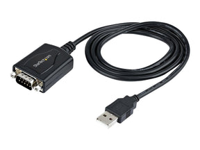 StarTech.com 3ft (1m) USB to Serial Cable with COM Port Retention, DB9 Male RS232 to USB Converter, Straight Through USB to Serial Adapter for PLC/Printer/Scanner