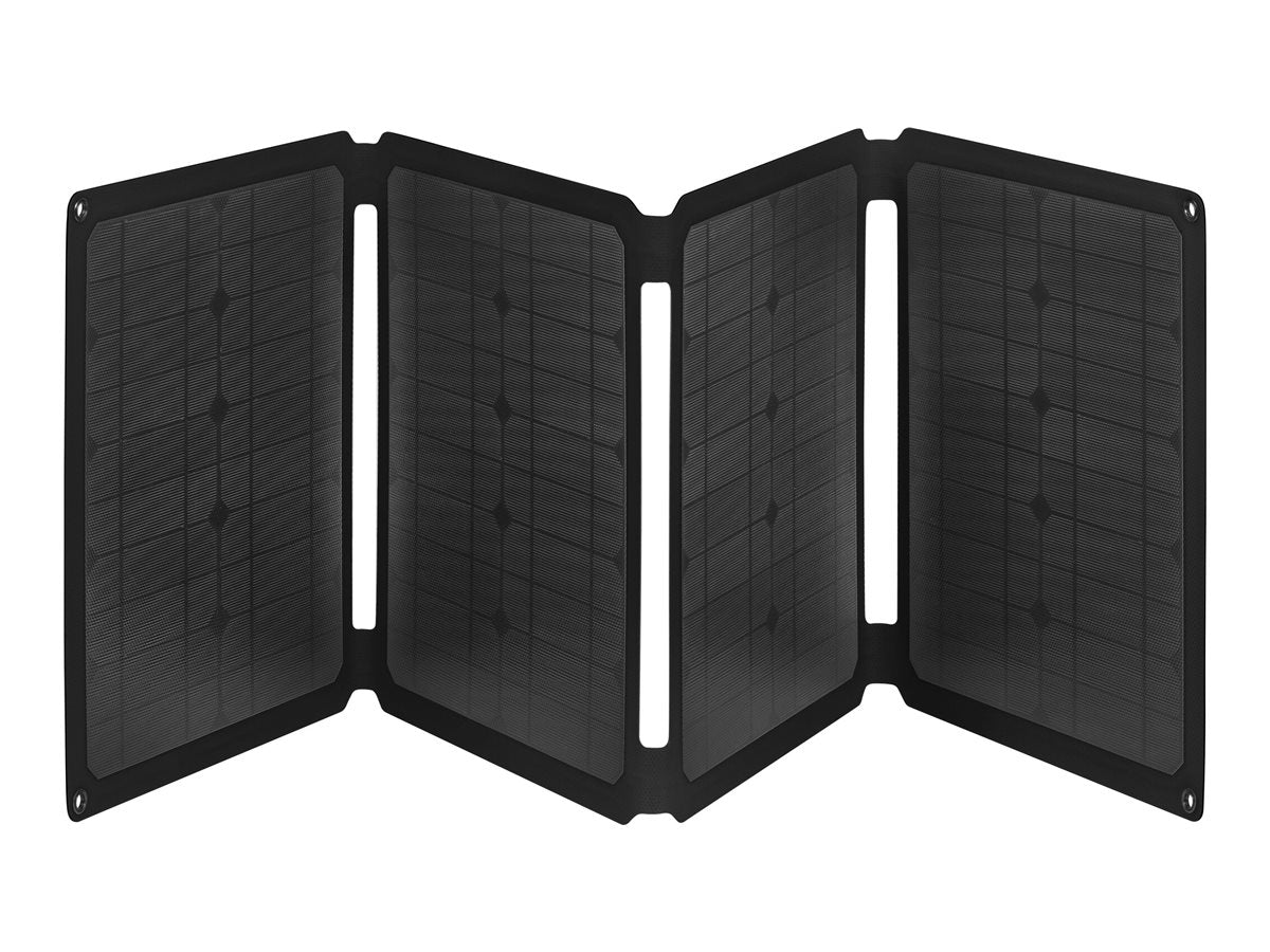 SANDBERG Solar Charger 60W - Solarladegerät - 60 Watt - QC 3.0 - 4 Ausgabeanschlussstellen (Gleichstromstecker 5,5 x 2,1 mm, 2 x USB, USB-C (nur Spannung))