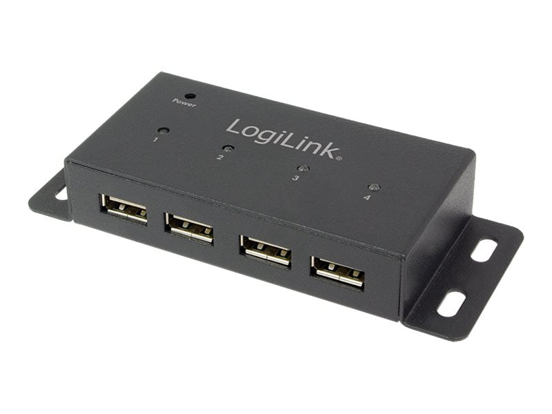 LogiLink Hub - 4 x USB 2.0 - Desktop, wandmontierbar