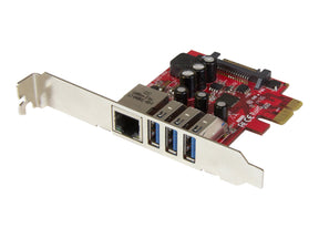 StarTech.com 3 Port PCI Express USB 3.0 Karte mit Gigabit Ethernet