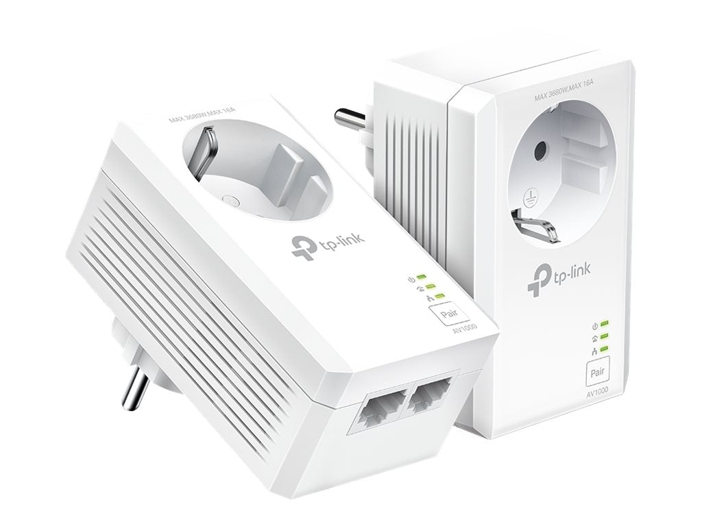 TP-LINK TL-PA7027P V1 Starter Kit - Powerline Adapterkit - 2-Port-Switch - GigE, HomePlug AV (HPAV)