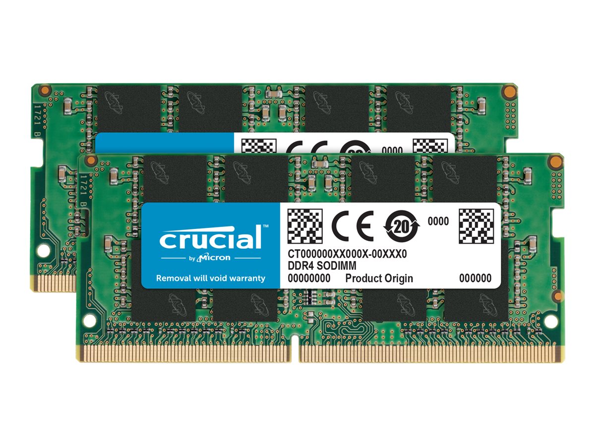 Micron Crucial - DDR4 - kit - 32 GB: 2 x 16 GB - SO DIMM 260-PIN