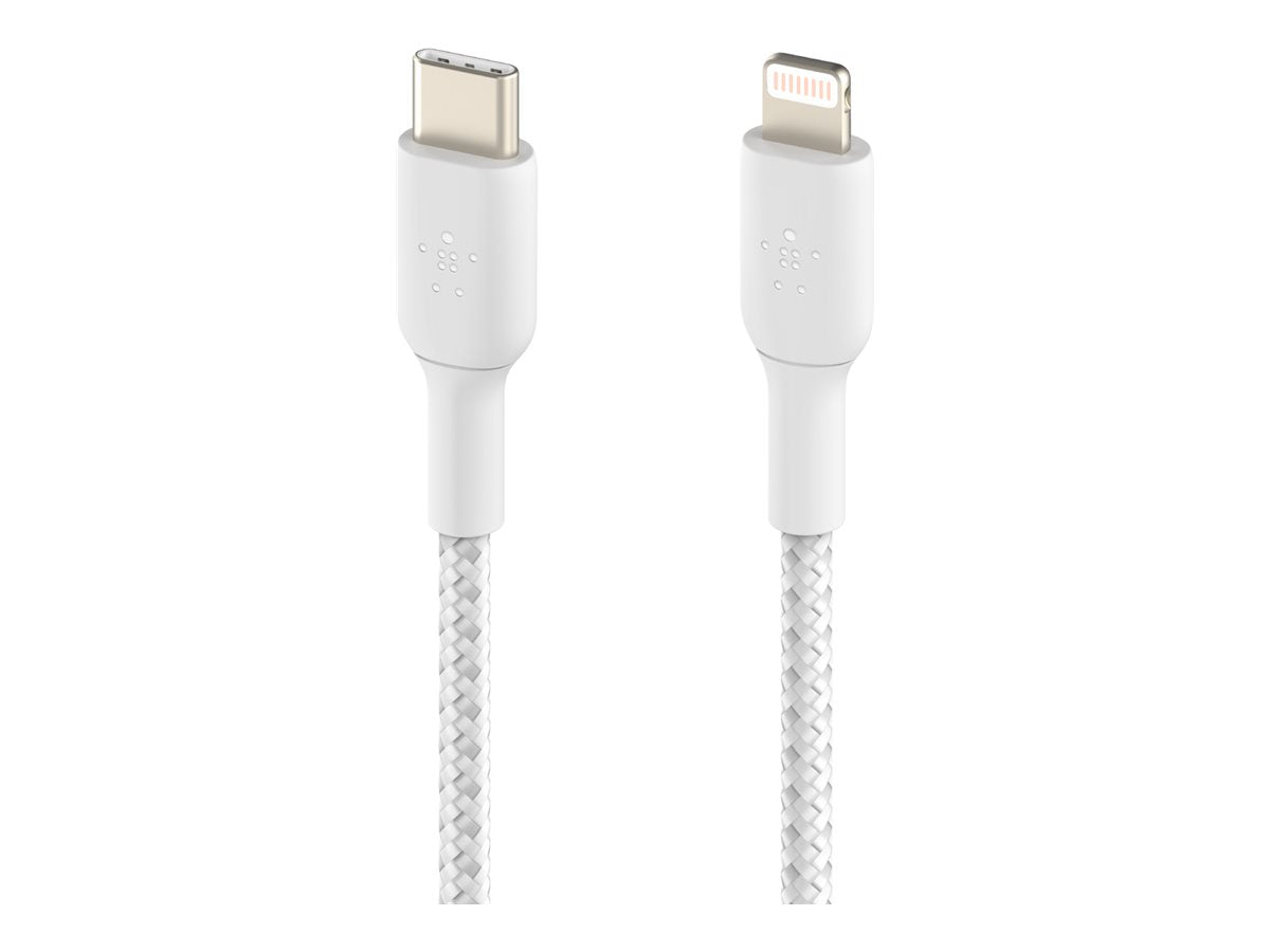 Belkin BOOST CHARGE - Lightning-Kabel - 24 pin USB-C männlich zu Lightning männlich - 1 m - weiß - USB-Stromversorgung (18 W)