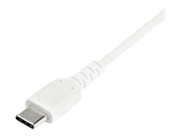 StarTech.com 1m USB-A auf USB-C Ladekabel - Dauerhaftes USB 2.0 auf USB Typ-C Datenübertragungs- und Schnellladekabel - Robuster TPE-Mantel Aramidfaser, M/M, 3A - Weiß (RUSB2AC1MW)