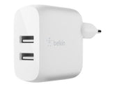 Belkin BoostCharge - Netzteil - 24 Watt - QC 3.0 - 2 Ausgabeanschlussstellen (USB)