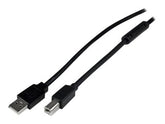 StarTech.com 20m aktives USB 2.0 A auf B Kabel - Stecker/Stecker - USB Druckerkabel 1x USB A / 1x USB B - Schwarz - USB-Kabel - USB Typ B (M)