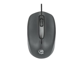 Manhattan Comfort II USB Wired Mouse, Black, 1000dpi, USB-A, Optical, Ambidextrous, Portable/Compact, Three Button with Scroll Wheel, Three Year Warranty, Retail Box