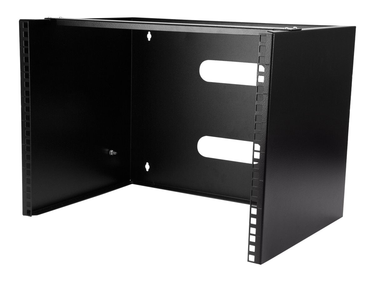 StarTech.com Wandmontage Halterung für flache Rack Geräte - 8HE - Gehäuse - geeignet für Wandmontage - Schwarz - 8U - 30.5 cm (12")