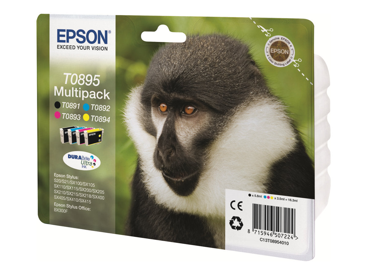 Epson T0895 Multipack - 4er-Pack - Schwarz, Gelb, Cyan, Magenta