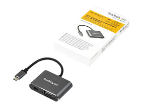 StarTech.com CDP2MDPVGA USB-C Multiport Adapter (Mini DisplayPort oder VGA, 4K 60Hz, HDR2, 2-in-1-USB Typ C zu mDP oder VGA)