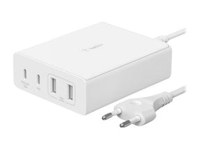 Belkin BoostCharge GaN - Netzteil - 108 Watt - 4 Ausgabeanschlussstellen (2 x USB, 2 x USB-C)