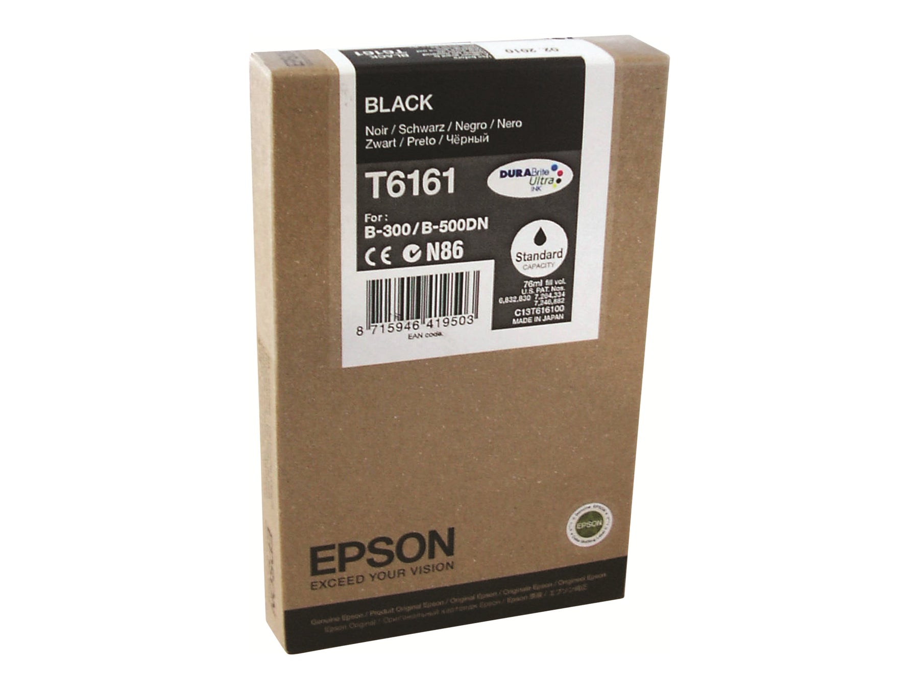 Epson T6161 - 76 ml - Schwarz - original - Tintenpatrone