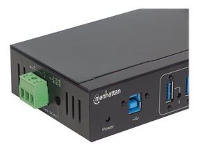 Manhattan USB-A 7-Port Hub Industrial, 7x USB-A Ports, 5 Gbps (USB 3.2 Gen1 aka USB 3.0)