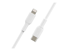 Belkin BOOST CHARGE - Lightning-Kabel - 24 pin USB-C männlich zu Lightning männlich - 1 m - weiß - USB-Stromversorgung (18 W)