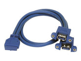 StarTech.com 2 Port USB 3.0 Pinheader Kabel - USB A auf Mainboard Header Kabel - Bu/Bu - USB-Kabel intern auf extern - USB Typ A (W)