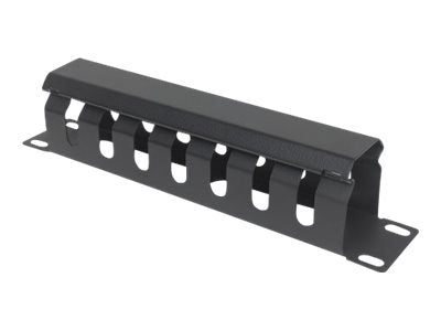 Intellinet Kabelmanagement für 10"-Schränke, 1 HE, mit Blende, schwarz - Kabelmanagement - Rack montierbar - Schwarz, RAL 9005 - 1U - 25.4 cm (10")