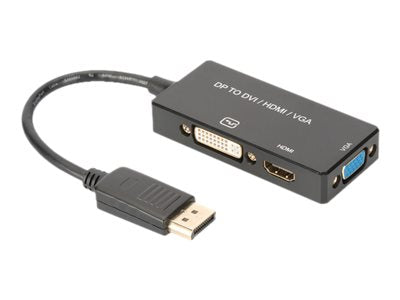 DIGITUS DisplayPort 3in1 Adapter / Konverter - DP - HDMI+DVI+VGA