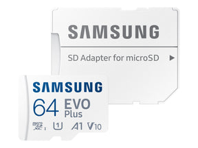 Samsung EVO Plus MB-MC64KA - Flash-Speicherkarte (microSDXC-an-SD-Adapter inbegriffen)