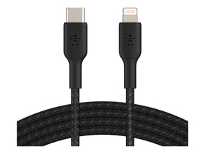 Belkin BOOST CHARGE - Lightning-Kabel - 24 pin USB-C männlich zu Lightning männlich - 2 m - Schwarz - USB-Stromversorgung (18 W)