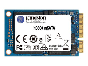 Kingston KC600 - SSD - verschlüsselt - 256 GB - intern - mSATA - SATA 6Gb/s - 256-Bit-AES - Self-Encrypting Drive (SED)