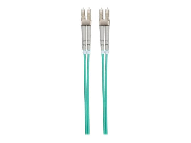 Intellinet Fibre Optic Patch Cable, OM3, LC/LC, 2m, Aqua, Duplex, Multimode, 50/125 Âµm, LSZH, Fiber, Lifetime Warranty, Polybag - Patch-Kabel - LC Multi-Mode (M)