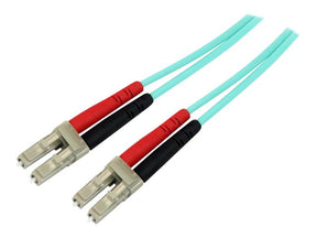 StarTech.com Aqua OM4 Duplex Multimode Fiber - 2m / 6 ft - 100 Gb - 50/125 - OM4 Fiber - LC to LC Fiber Patch Cable (450FBLCLC2)