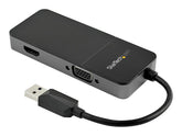 StarTech.com USB 3.0 auf HDMI und VGA Adapter - 4K/1080p USB Typ-A Dual Monitor Multiport Konverter - Externe Video Grafikkarte für mehrere Bildschirme - Multi Display USB Adapter (USB32HDVGA)