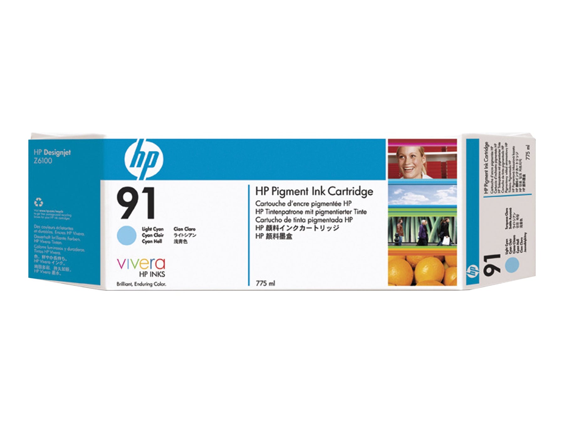 HP 91 - 775 ml - hell Cyan - Original - DesignJet