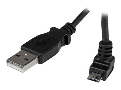 StarTech.com 2m USB 2.0 A auf Micro B Kabel aufwärtsgewinkelt - Schwarz - USB A / Micro B Datenkabel / Anschlusskabel - USB-Kabel - Micro-USB Typ B (M)